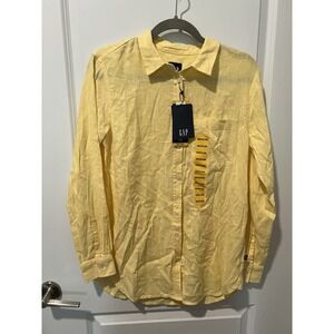 Gap Ladies Lightweight Long Sleeve Collared Linen Button Down‎ Top